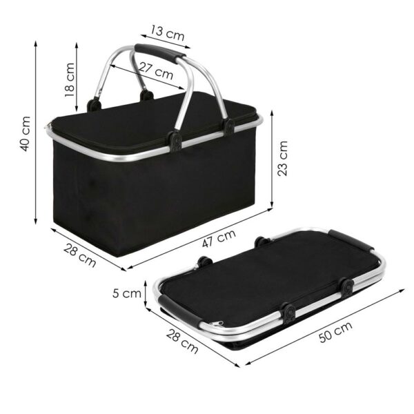 Geanta pentru picnic sau plaja, termoizolanta, 28 litri, negru - Image 19