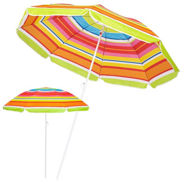 Umbrela de plaja pliabila, Sersimo BU017, 160cm, multicolor - Image 3
