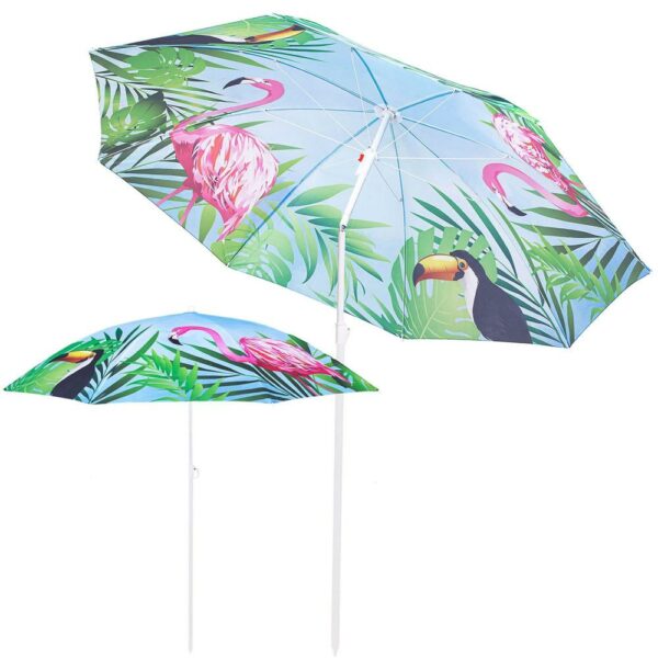 Umbrela de plaja pliabila, Sersimo BU021, 180cm, pasari - Image 2