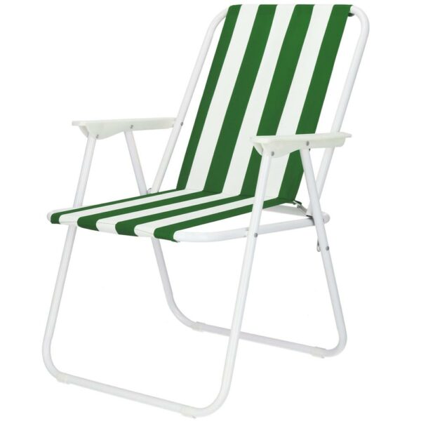 Scaun de plaja Sersimo GC051, pliabil, 100kg, 52x74cm, alb verde - Image 2