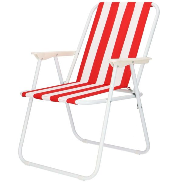 Scaun de plaja Sersimo GC052, pliabil, 100kg, 52x74cm, alb rosu - Image 2