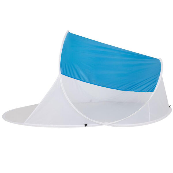 Cort plaja si picnic semi-deschis Sersimo, protectie UV, 200x120x95cm, albastru alb - Image 8