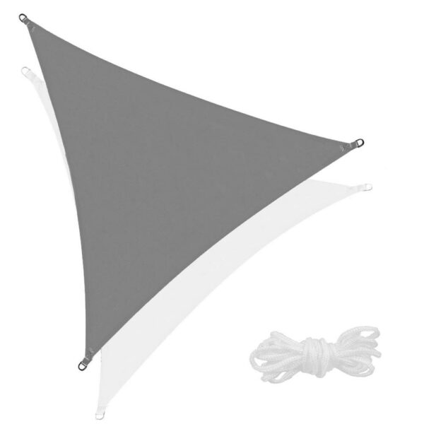 Copertina prelata de soare Sersimo SN149, triunghiulara, impermeabila cu protectie UV, 3x3x3m, gri inchis - Image 2