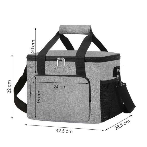 Geanta pentru picnic sau plaja, termoizolanta, 28 litri, gri - Image 25