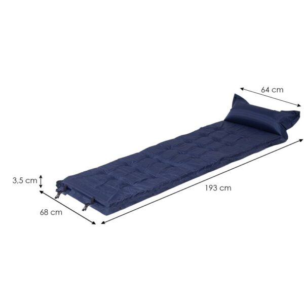 Saltea plabila cu perna din spuma poliuretanica, cu autoumflare, 193x68x3.5cm, bleumarin - Image 24