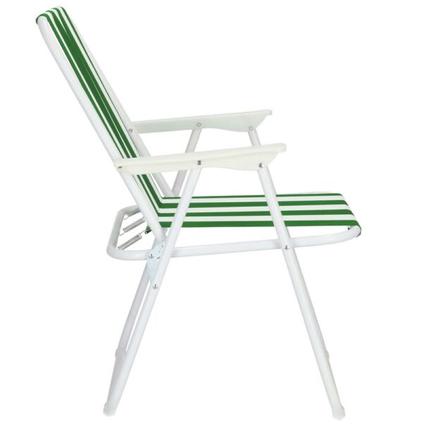 Scaun de plaja Sersimo GC051, pliabil, 100kg, 52x74cm, alb verde - Image 3