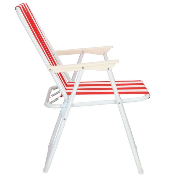 Scaun de plaja Sersimo GC052, pliabil, 100kg, 52x74cm, alb rosu - Image 3