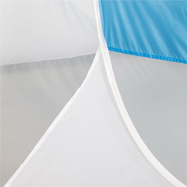 Cort plaja si picnic semi-deschis Sersimo, protectie UV, 200x120x95cm, albastru alb - Image 7