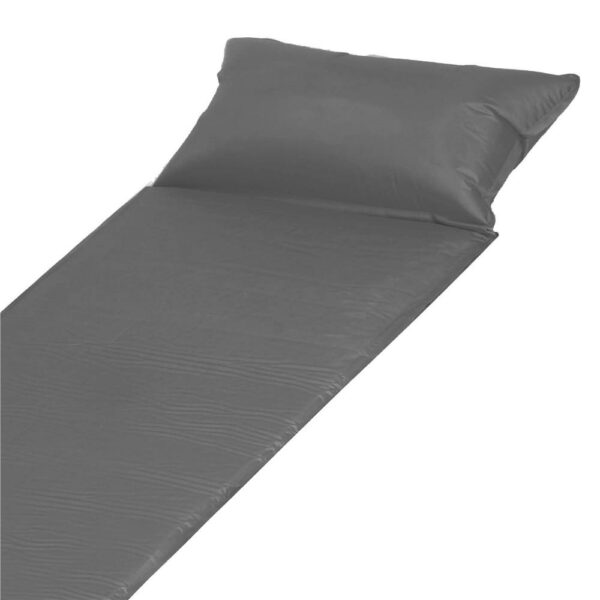 Saltea plabila cu perna din spuma poliuretanica, cu autoumflare, 186x53x2.5cm, gri - Image 3