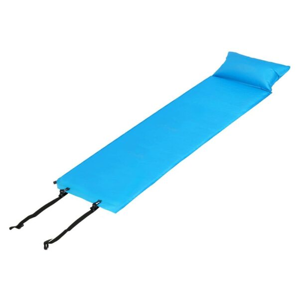 Saltea plabila cu perna din spuma poliuretanica, cu autoumflare, 186x53x2.5cm, albastra - Image 2