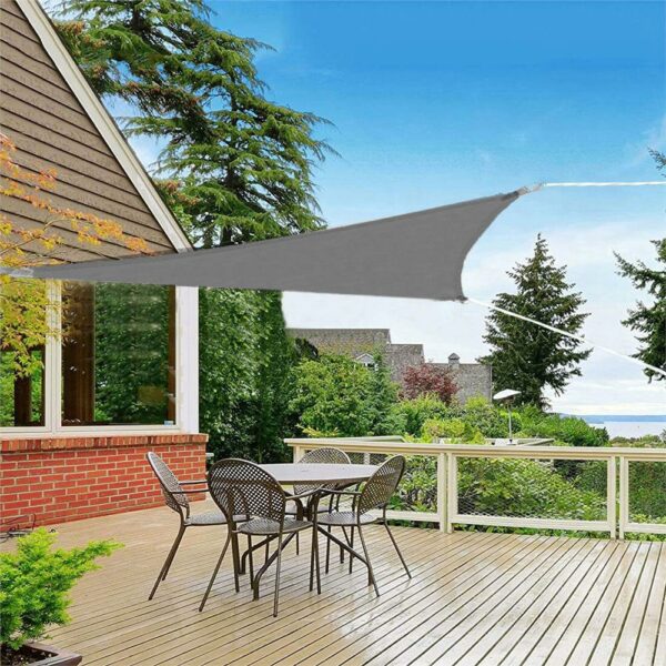 Copertina prelata de soare Sersimo SN149, triunghiulara, impermeabila cu protectie UV, 3x3x3m, gri inchis - Image 3