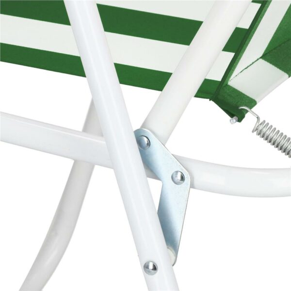 Scaun de plaja Sersimo GC051, pliabil, 100kg, 52x74cm, alb verde - Image 4