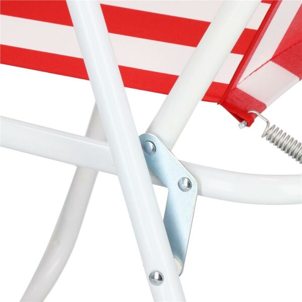 Scaun de plaja Sersimo GC052, pliabil, 100kg, 52x74cm, alb rosu - Image 4