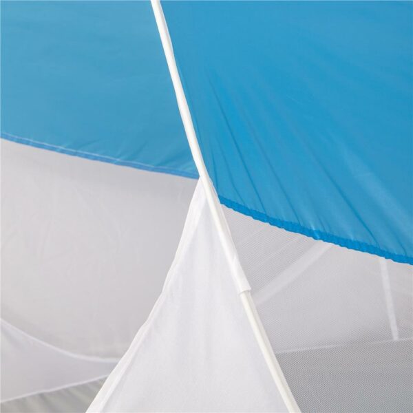 Cort plaja si picnic semi-deschis Sersimo, protectie UV, 200x120x95cm, albastru alb - Image 6