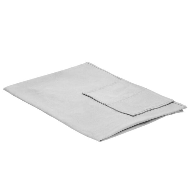 Prosop de plaja pentru sezlong cu uscare de rapida, geanta de transport, 75x210cm, gri - Image 4