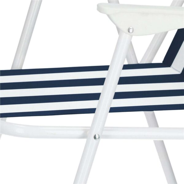 Strandszék Sersimo GC050, összecsukható, 100kg, 52x74cm, fehér kék - Image 6