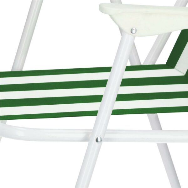 Scaun de plaja Sersimo GC051, pliabil, 100kg, 52x74cm, alb verde - Image 6