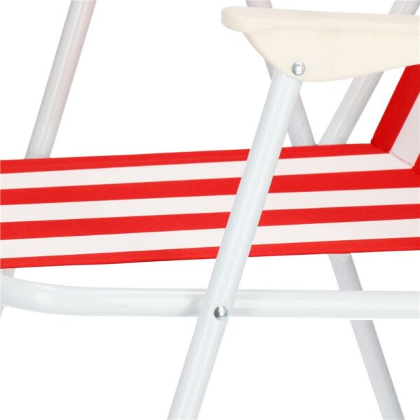 Scaun de plaja Sersimo GC052, pliabil, 100kg, 52x74cm, alb rosu - Image 6