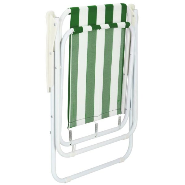 Scaun de plaja Sersimo GC051, pliabil, 100kg, 52x74cm, alb verde - Image 7