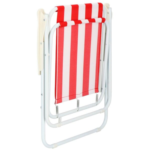 Scaun de plaja Sersimo GC052, pliabil, 100kg, 52x74cm, alb rosu - Image 7