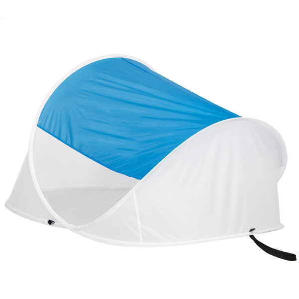 Cort plaja si picnic semi-deschis Sersimo, protectie UV, 200x120x95cm, albastru alb - Image 2