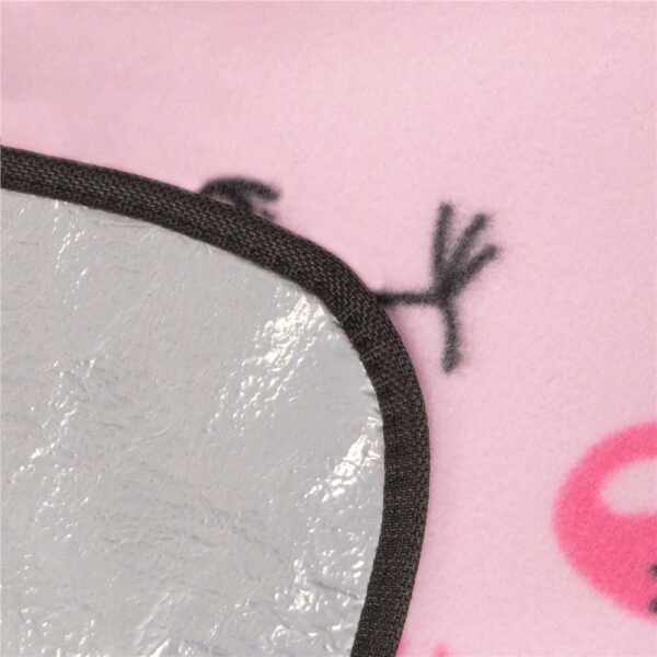 Patura pentru picnic sau plaja, cu folie izolatoare si maner, 150x180cm, flamingo, roz - Image 7