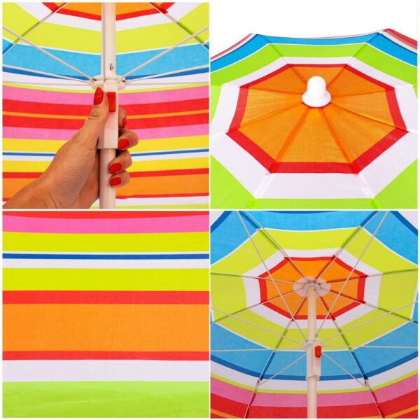 Umbrela de plaja pliabila, Sersimo BU017, 160cm, multicolor - Image 9