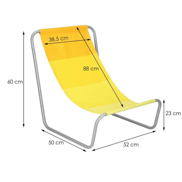 Strandszék Sersimo GC024, összecsukható, 90kg, 52x88cm, sárga - Image 9