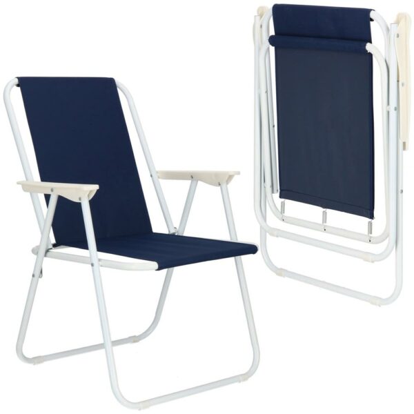 Strandszék Sersimo GC049, összecsukható, 100kg, 52x74cm, sötétkék - Image 9