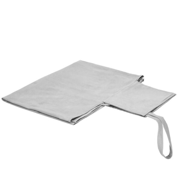 Prosop de plaja pentru sezlong cu uscare de rapida, geanta de transport, 75x210cm, gri - Image 9