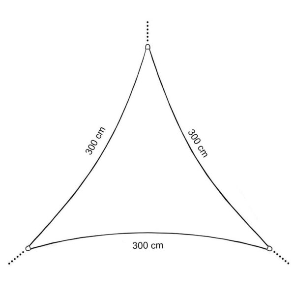 Napvitorla Sersimo SN143, háromszög alakú, vízálló UV védelemmel, 3x3x3m, szürke - Image 9