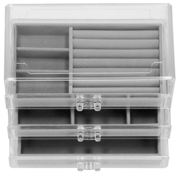 (DL) Cutie depozitare si organizare bijuterii, plastic, 23 x 14 x 11 cm, transparent - Image 10