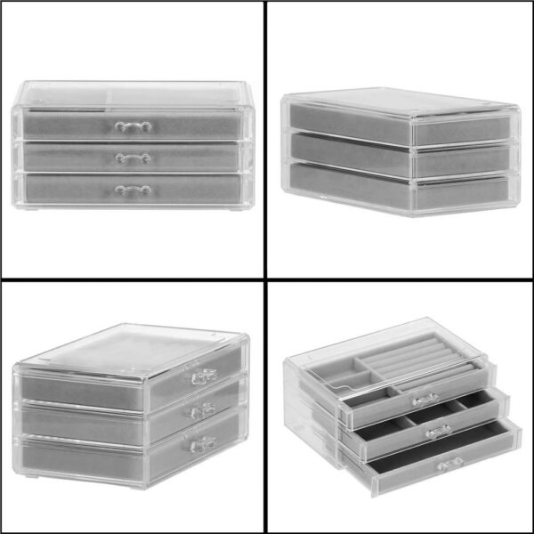 (DL) Cutie depozitare si organizare bijuterii, plastic, 23 x 14 x 11 cm, transparent - Image 13