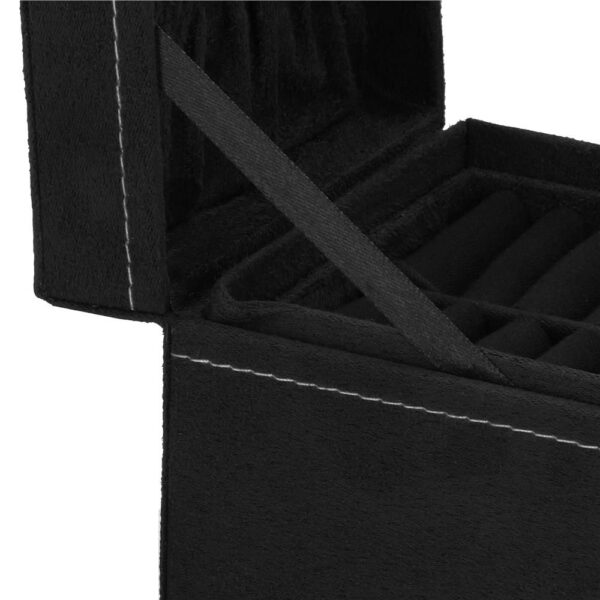 (DL) Cutie depozitare si organizare bijuterii, velur, 12x 12 x 12 cm, negru - Image 16