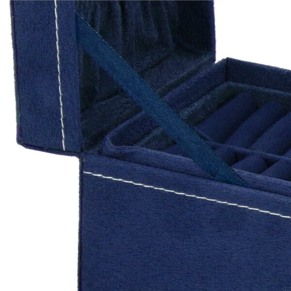 (DL) Cutie depozitare si organizare bijuterii, velur, 12 x 12 x 12 cm, albastru - Image 15
