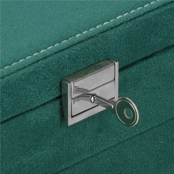 Cutie depozitare si organizare bijuterii, velur, 27 x 19 x 10,5 cm, verde - Image 16
