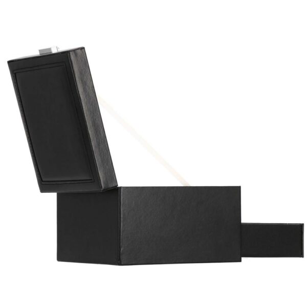 (DL) Cutie depozitare si organizare bijuterii, MDF, piele ecologica, 16 x 16 x 11cm, negru - Image 13