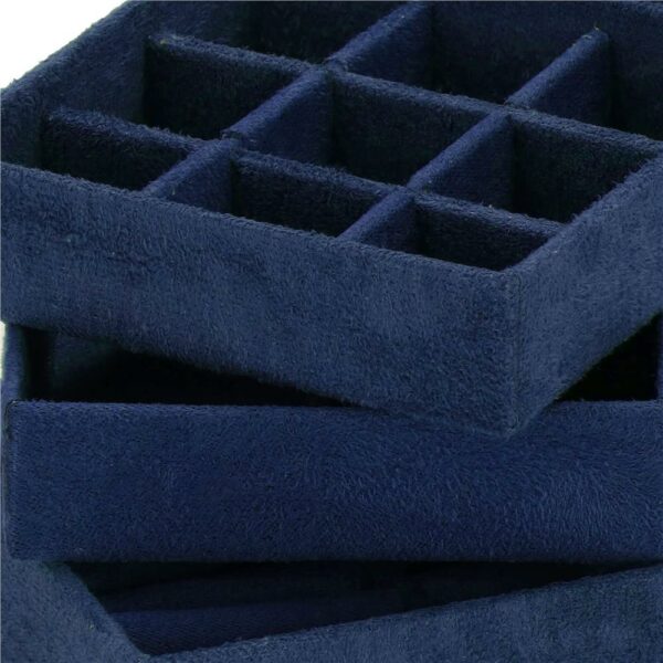 (DL) Cutie depozitare si organizare bijuterii, velur, 12 x 12 x 12 cm, albastru - Image 18