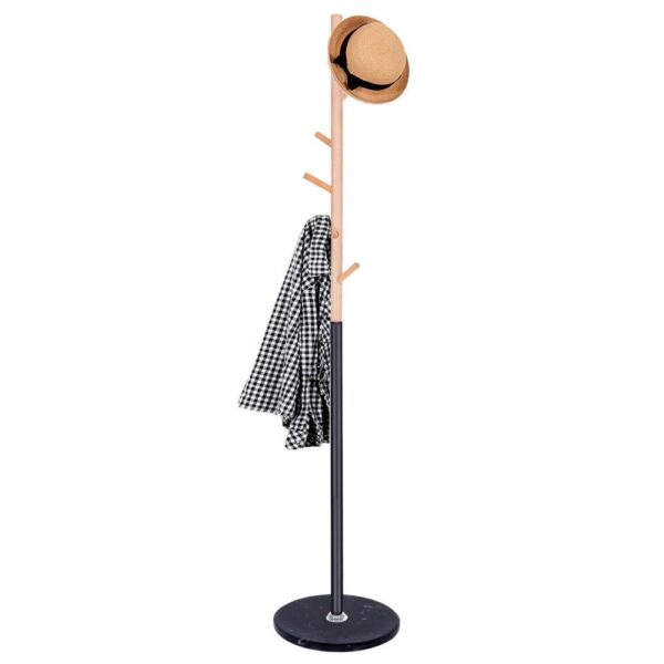 Cuier tip pom din metal Sersimo, 6 agatatoare, 180cm, negru maro - Image 2
