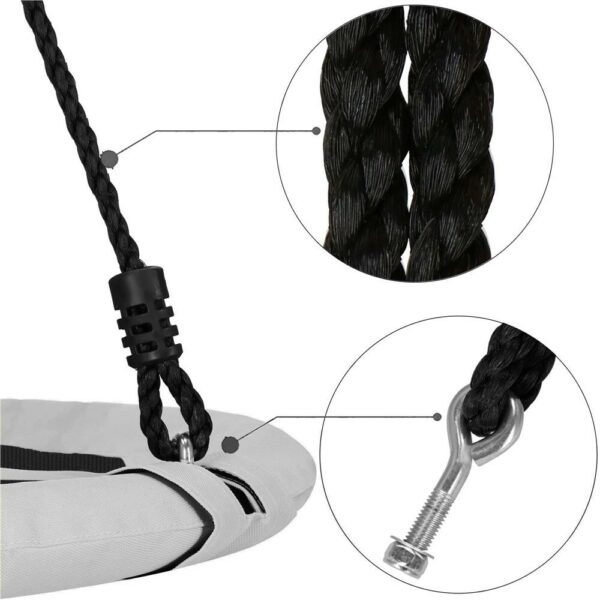 Leagan tip cuib Sersimo NS23, diametru 110cm, inaltime reglabila, pentru exterior, sarcina 150 kg, gri - Image 20