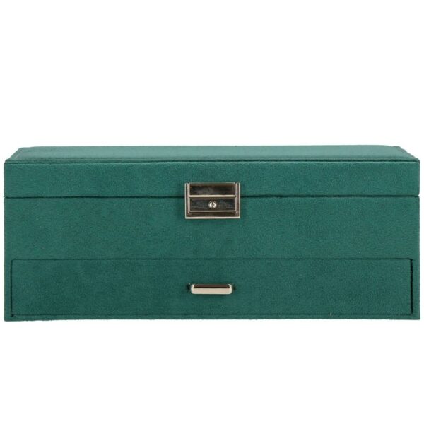 Cutie depozitare si organizare bijuterii, velur, 27 x 19 x 10,5 cm, verde - Image 21