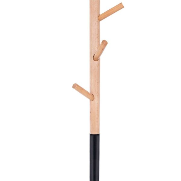 Cuier tip pom din metal Sersimo, 6 agatatoare, 180cm, negru maro - Image 3