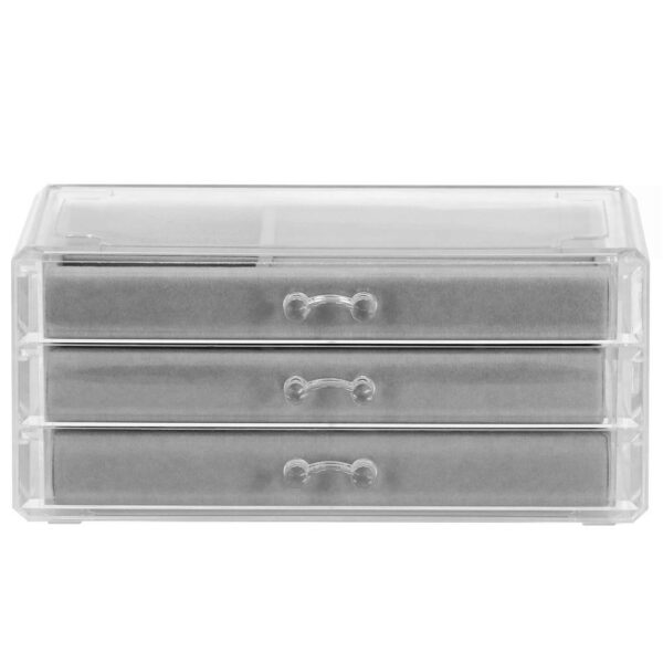 (DL) Cutie depozitare si organizare bijuterii, plastic, 23 x 14 x 11 cm, transparent - Image 4