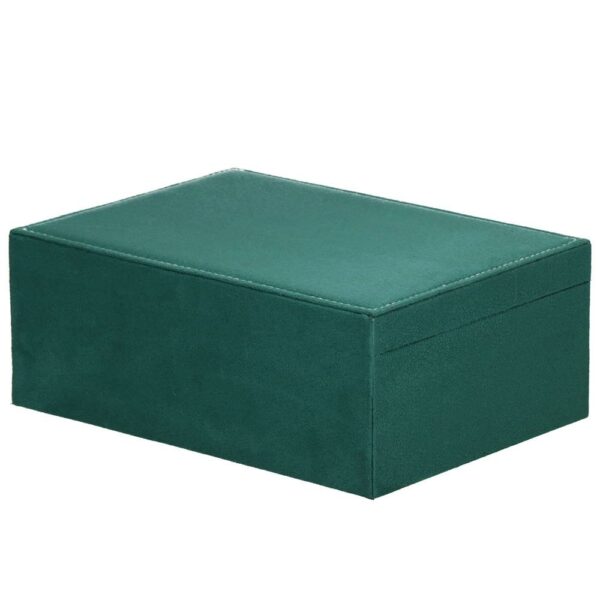 Cutie depozitare si organizare bijuterii, velur, 27 x 19 x 10,5 cm, verde - Image 5