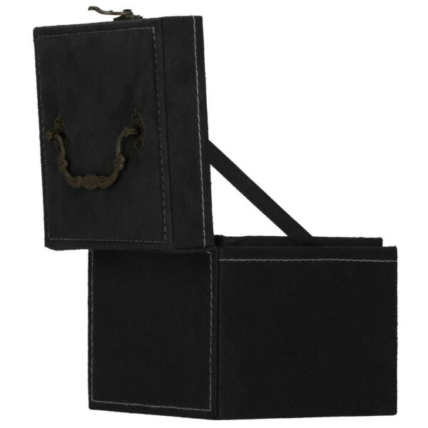 (DL) Cutie depozitare si organizare bijuterii, velur, 12x 12 x 12 cm, negru - Image 8