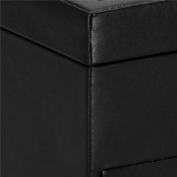 (DL) Cutie depozitare si organizare bijuterii, MDF, piele ecologica, 16 x 16 x 11cm, negru - Image 25