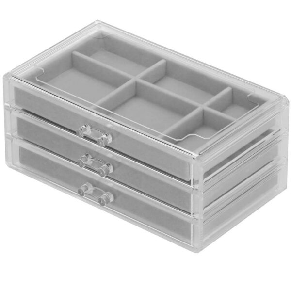 (DL) Cutie depozitare si organizare bijuterii, plastic, 23 x 14 x 11 cm, transparent - Image 6