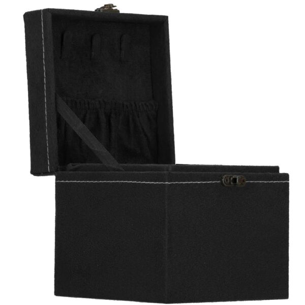 (DL) Cutie depozitare si organizare bijuterii, velur, 12x 12 x 12 cm, negru - Image 9