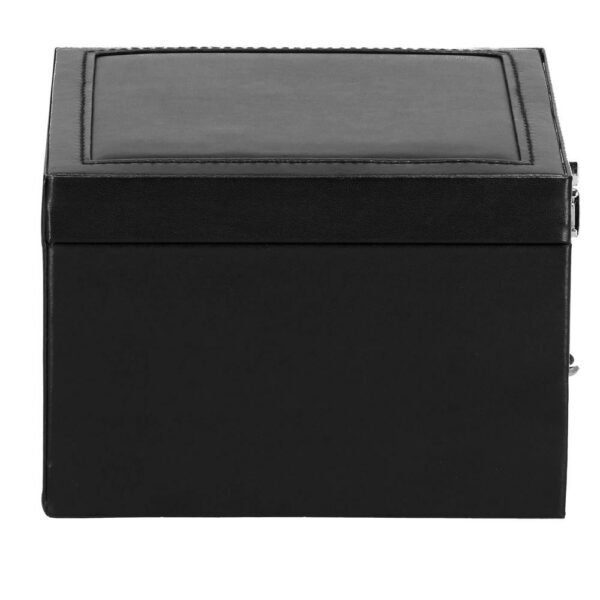 (DL) Cutie depozitare si organizare bijuterii, MDF, piele ecologica, 16 x 16 x 11cm, negru - Image 23