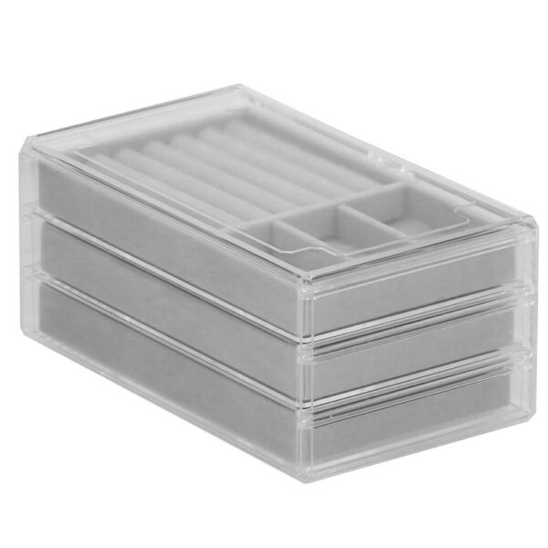 (DL) Cutie depozitare si organizare bijuterii, plastic, 23 x 14 x 11 cm, transparent - Image 8